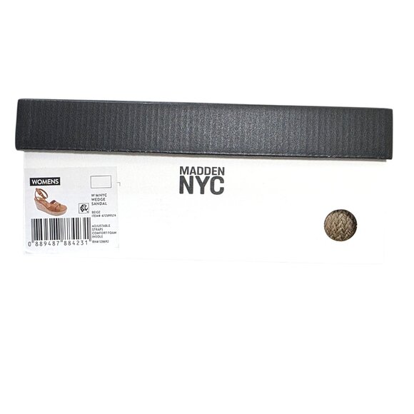 Madden NYC Wedge Sandals Strappy Womens Size 6-11 Beige Adjustable Buckle Strap - Picture 11 of 11